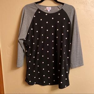 LuLaRoe XL Randy Black Polka Dot